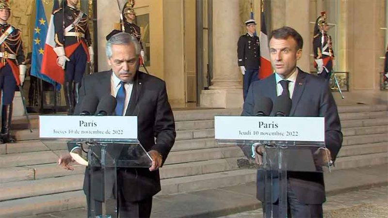 Fernández, ante Macron: “Tenemos una mirada común sobre los problemas que el mundo atraviesa”