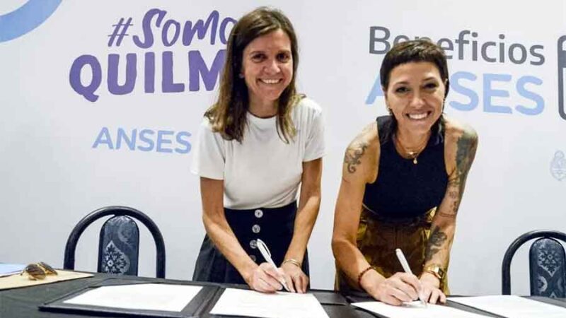 Mayra Mendoza y Fernanda Raverta firmaron un acuerdo para sumar comercios de Quilmes a “Beneficios ANSES”