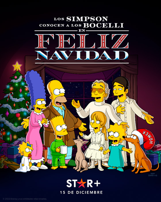 Star+ celebra las fiestas con el nuevo corto “Los Simpson conocen a los Bocelli en Feliz Navidad”