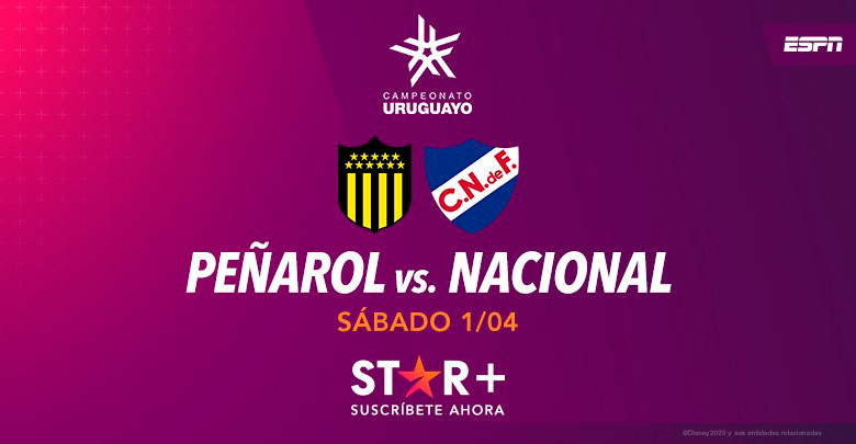Peñarol vs. Nacional, el esperado clásico se juega en STAR+