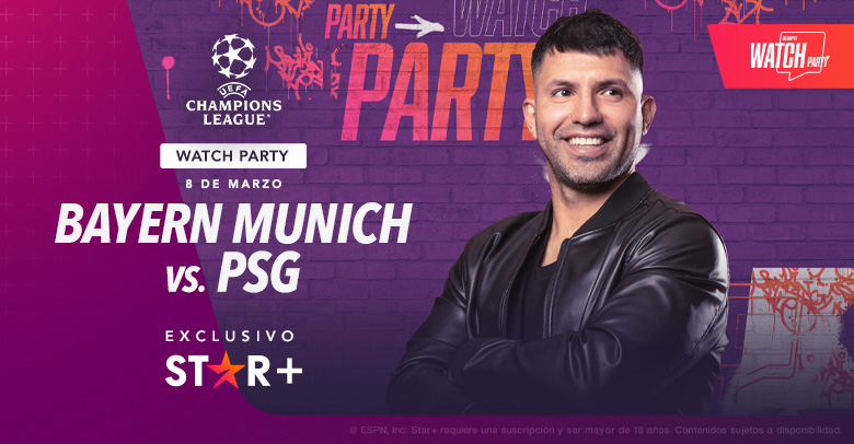 Watch Party del Kun Agüero, en el esperado desquite Bayern Munich – PSG por Star+