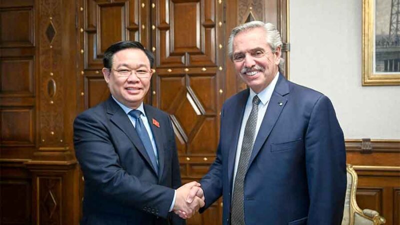 El Presidente y la Vicepresidenta se reunieron con el titular de la Asamblea Nacional de Vietnam
