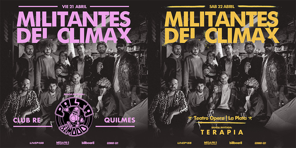 Este fin de semana Militantes del Climax se presenta en La Plata y Quilmes