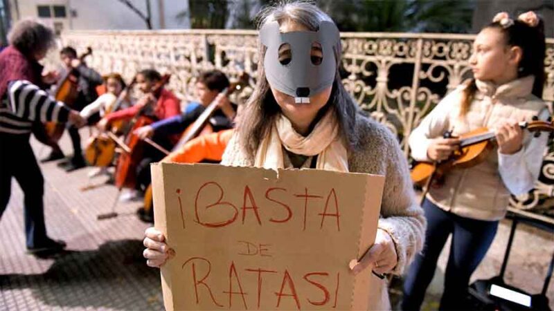 Estudiantes de una escuela de música de Barracas realizaron un concierto para protestar ante la presencia de ratas