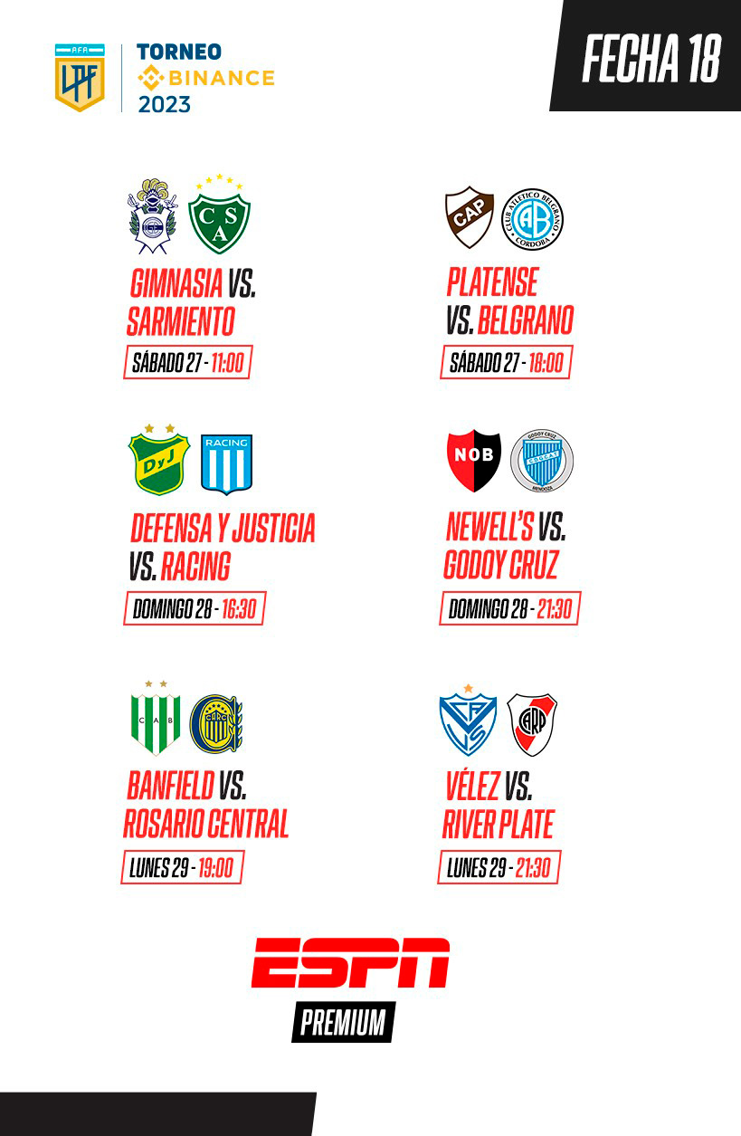 Vélez vs. River y Defensa vs. Racing, los destacados de la fecha #18 por ESPN Premium
