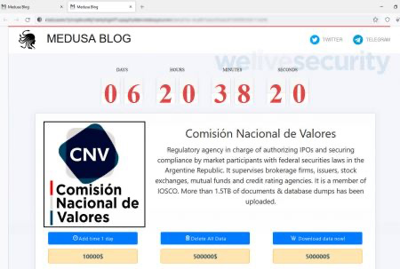 Ransomware Medusa ataca a la Comisión Nacional de Valores de Argentina