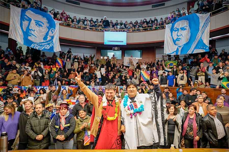 Juan Grabois y Evo Morales apuntaron contra el “imperialismo” y pidieron “nacionalizar recursos”