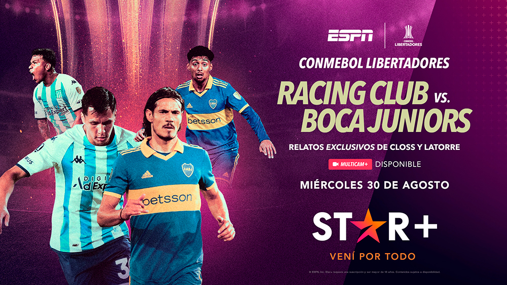 Racing y Boca, en un choque decisivo por la CONMEBOL Libertadores en STAR+