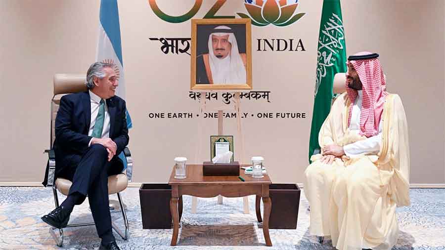 El Presidente se reunió con el primer ministro de Arabia Saudita y el canciller federal de Alemania, Olaf Scholz