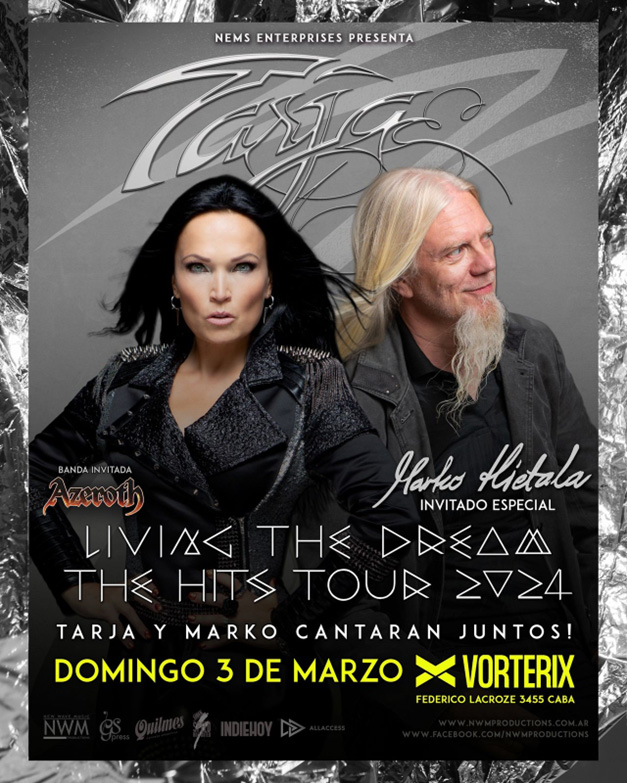 Tarja Turunen y Marko Hietala regresan a la Argentina con la gira “Living the Dream the Hits” en el Teatro Vorterix