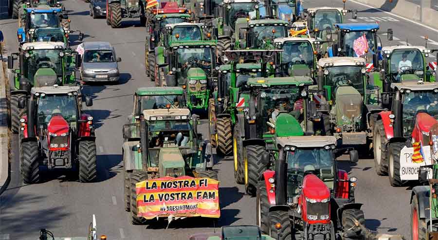 Los agricultores españoles se movilizaron por tercer día consecutivo