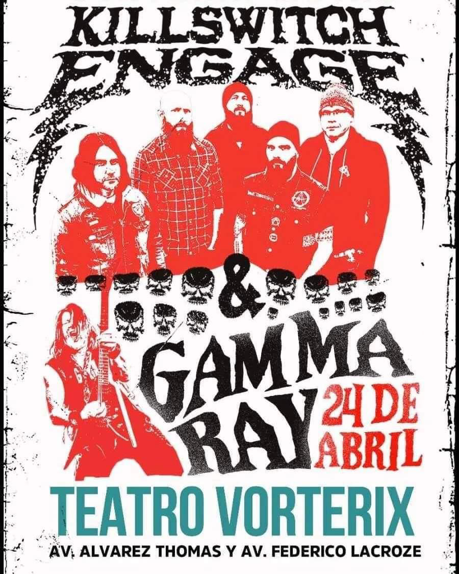 Killswitch Engage y Gamma Ray por primera vez juntos en Buenos Aires