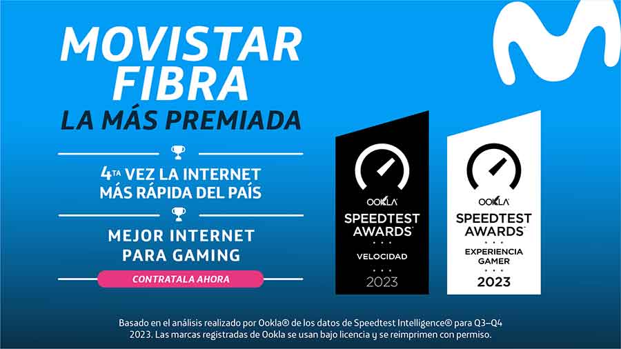 Movistar fue reconocida nuevamente como la internet más rápida de Argentina y como la mejor fibra para gaming